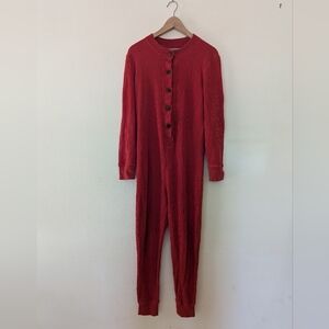 Everlane Red Currant Waffle Onesie Large